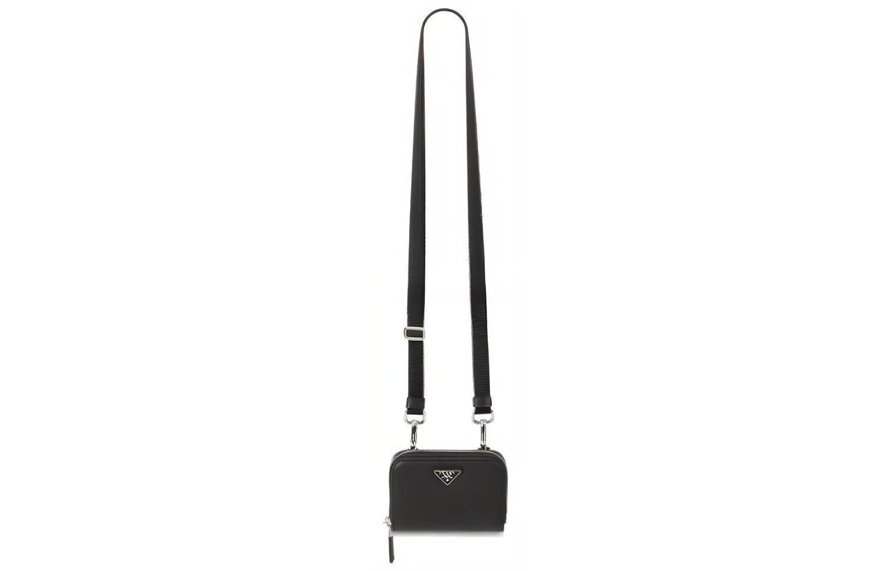PRADA Cow Leather Wallet Men's Black