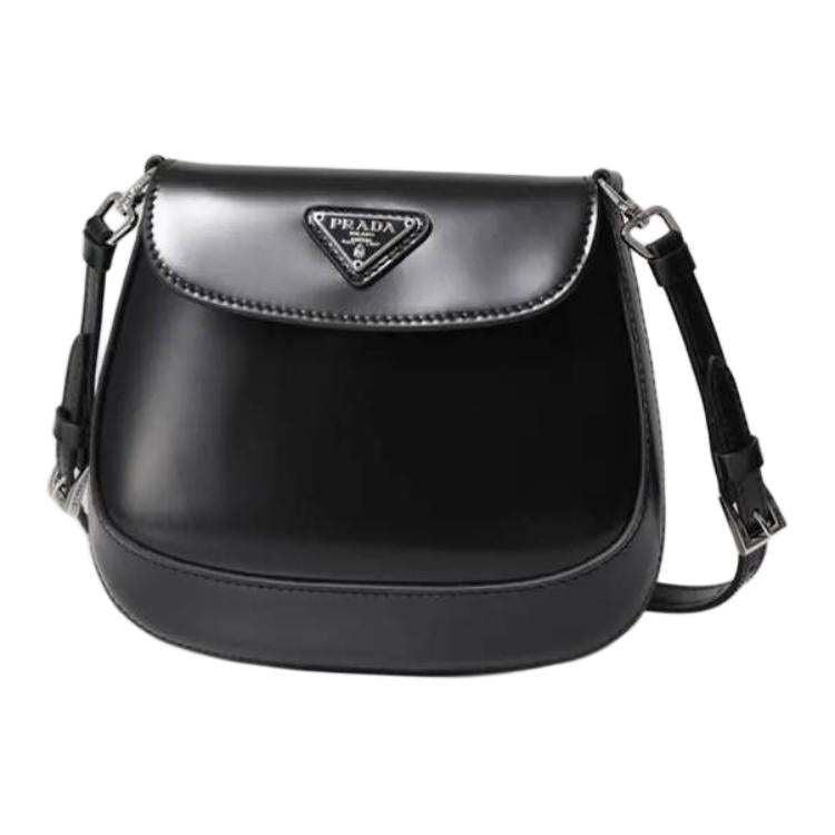 PRADA Cleo Leather Shoulder Bag Mini Women's Dark Blue