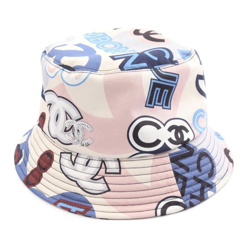 CHANEL 1986-1988 Logo-print Bucket Hat