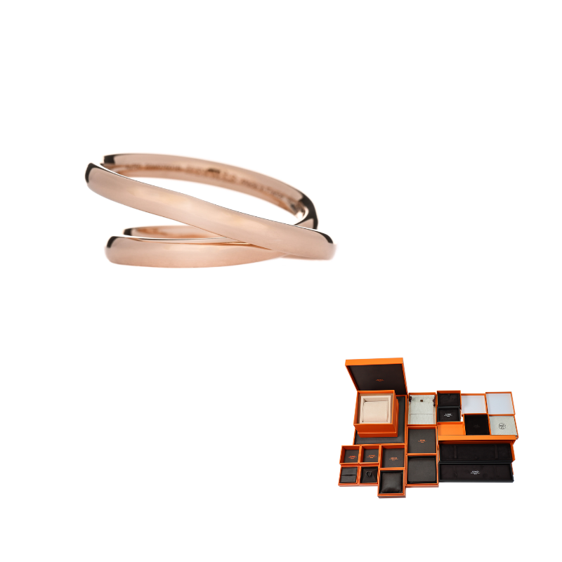 HERMES 18K Rose Gold Rings Women's Rose Gold