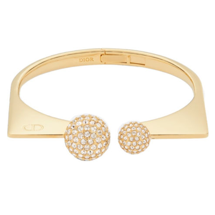 DIOR Metal Crystal Bangles Women's Gold
