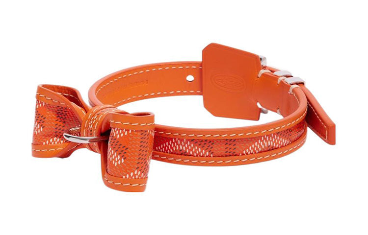 GOYARD OSCAR Goyardine Canvas With Clamecy Cow Leather Collar Bag Accessory Unisex Orange