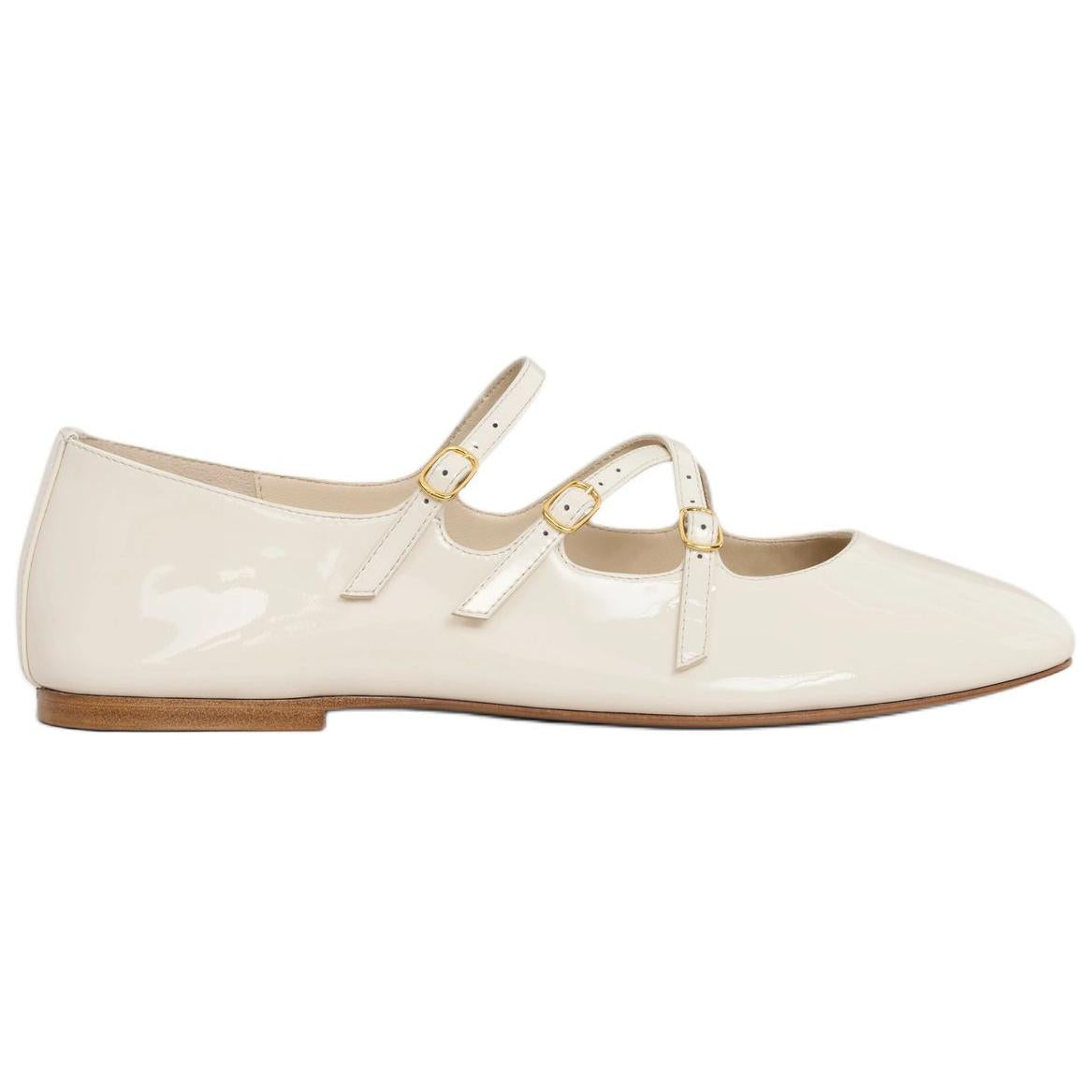 CELINE Flat Mary Jane Shoes Women's White