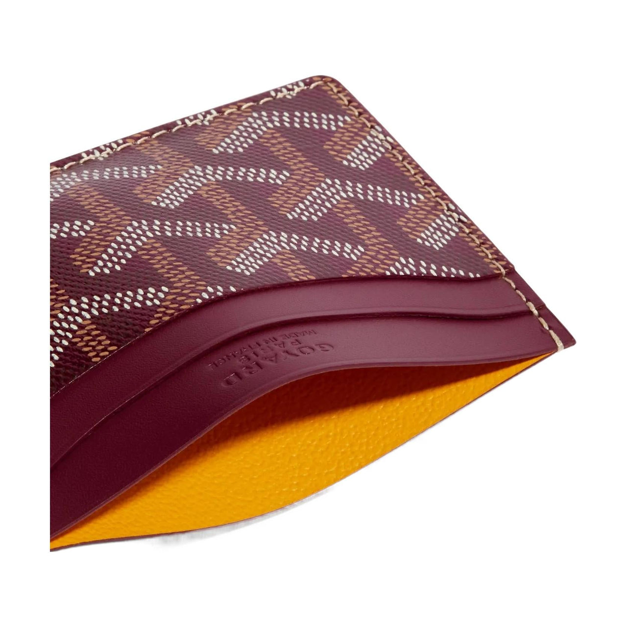 GOYARD Saint-Sulpice Canvas With Leather Card Clip Card Holder Unisex Burgundy & Red Small Heart