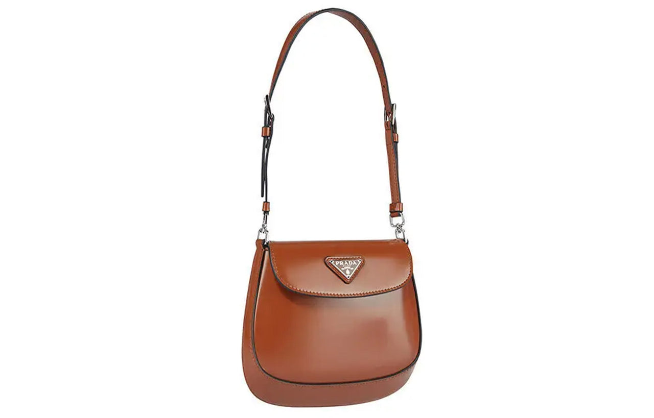 PRADA Cleo Leather Shoulder Bag Handbag Shoulder Bag Women's Brown