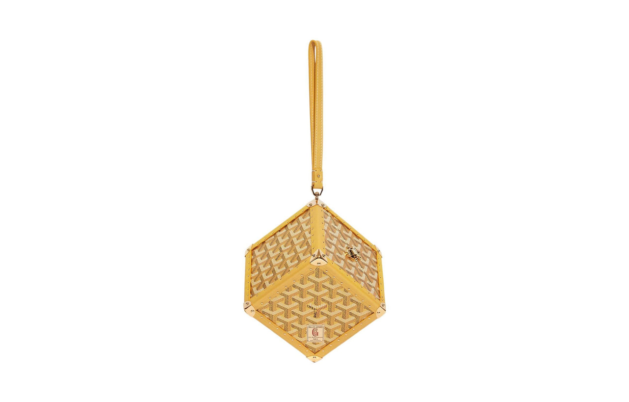 GOYARD Dé Canvas With Leather Wrist Bag Women's Yellow