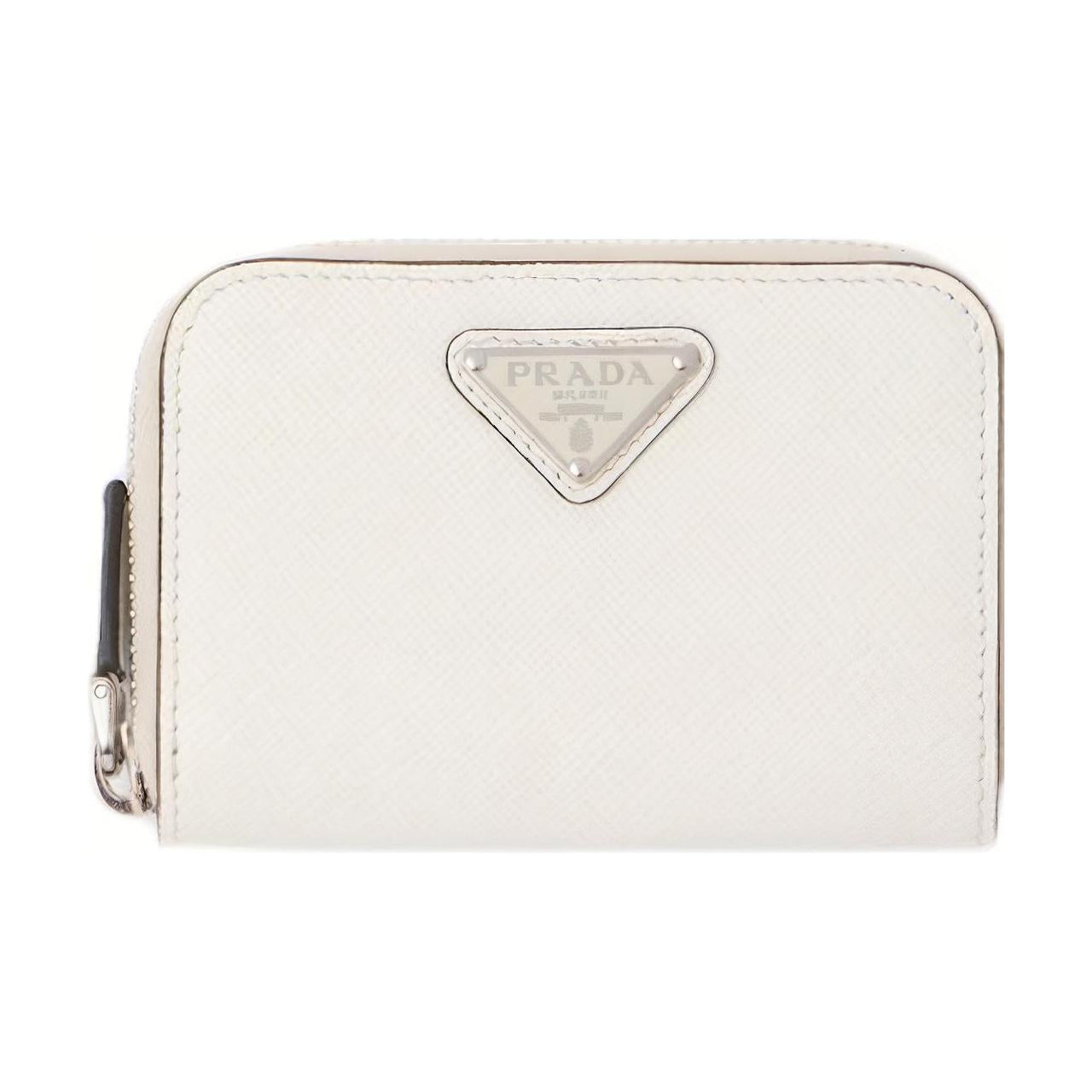 PRADA Cow Leather Wallet Men's White