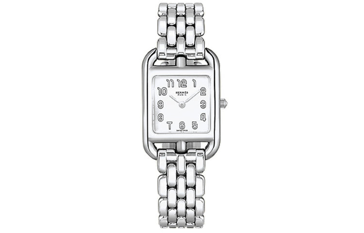 HERMES Cape Cod Wrist Watch Quartz Movement Stainless Steel Strap White Dial Unisex