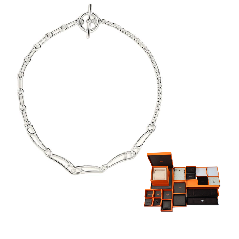 HERMES 925 Sterling Silver Necklaces Women's Silver