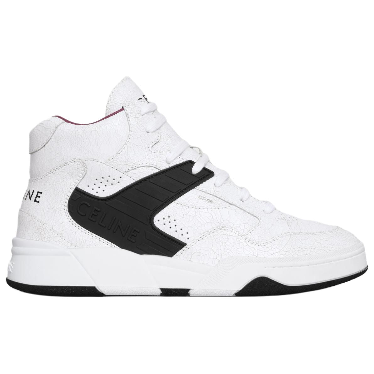 CELINE CT 06 High Top Skateboard Shoes Men's White Black