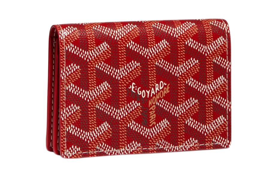 GOYARD MALESHERBES Canvas With Leather Card Holder Unisex Red