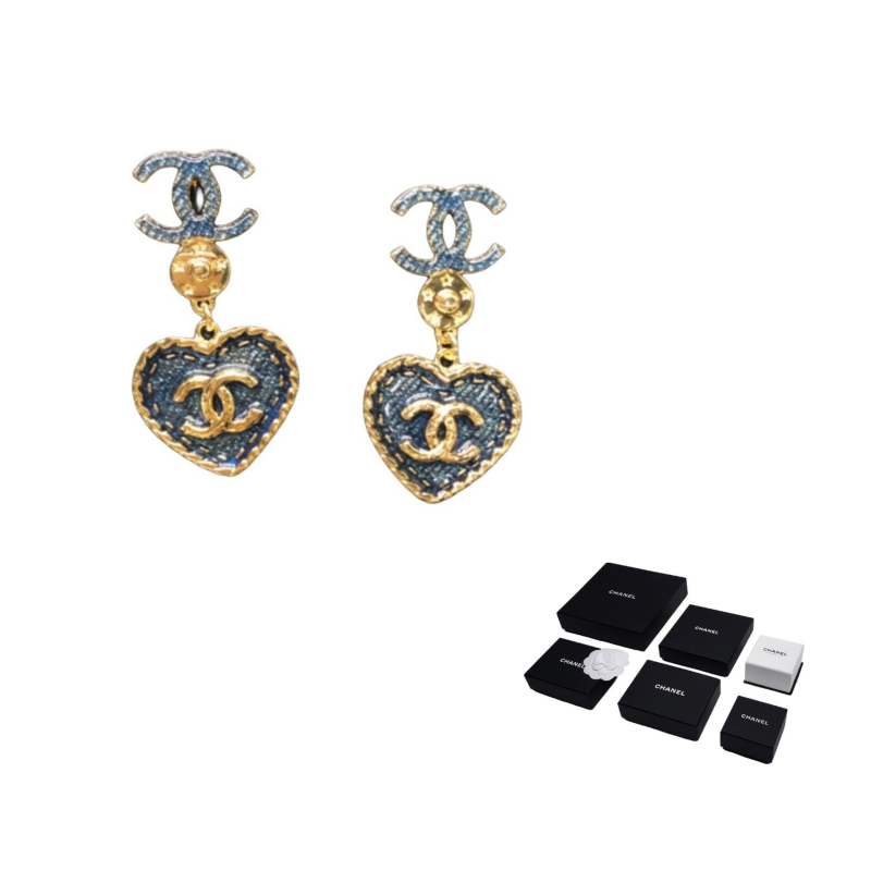 CHANEL - Earrings Unisex Gold/Black