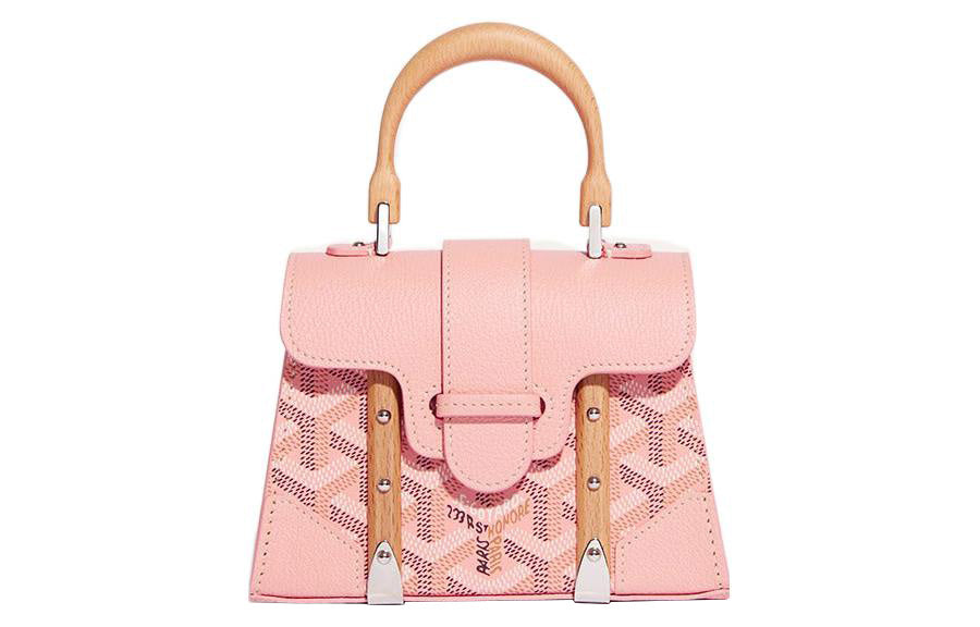 GOYARD Saigon Canvas With Calfskin Shoulder Bag Crossbody Bag Handbag Mini Women's Pink