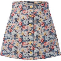 LOUIS VUITTON Floral Jacquard A-Line Skirt