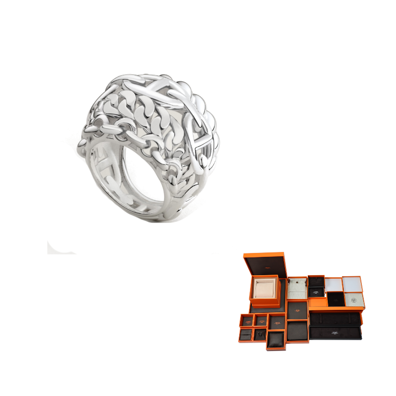 HERMES 925 Sterling Silver Rings Women's Silver