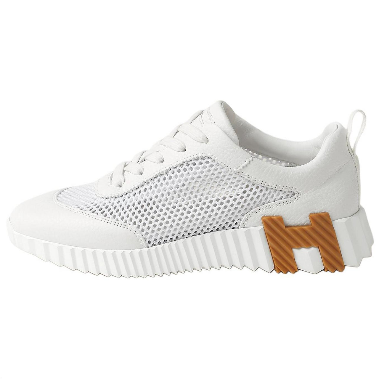 HERMES Bouncing Low-Top Casual Shoes Women's White