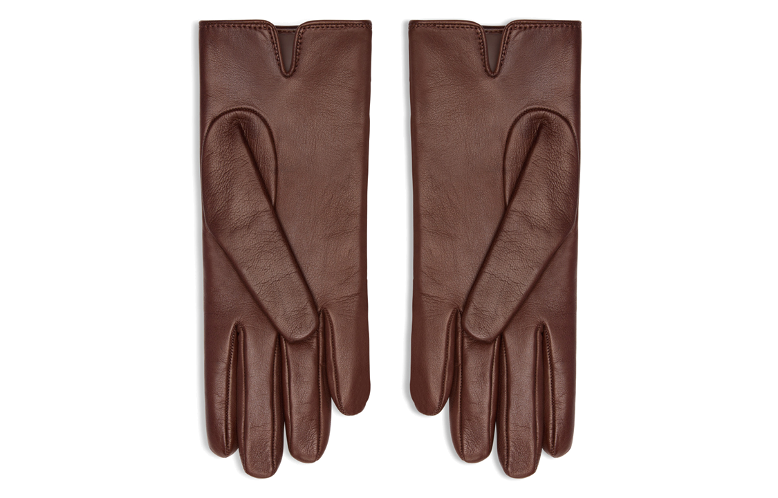 CELINE Cashmere Gloves Unisex Brown