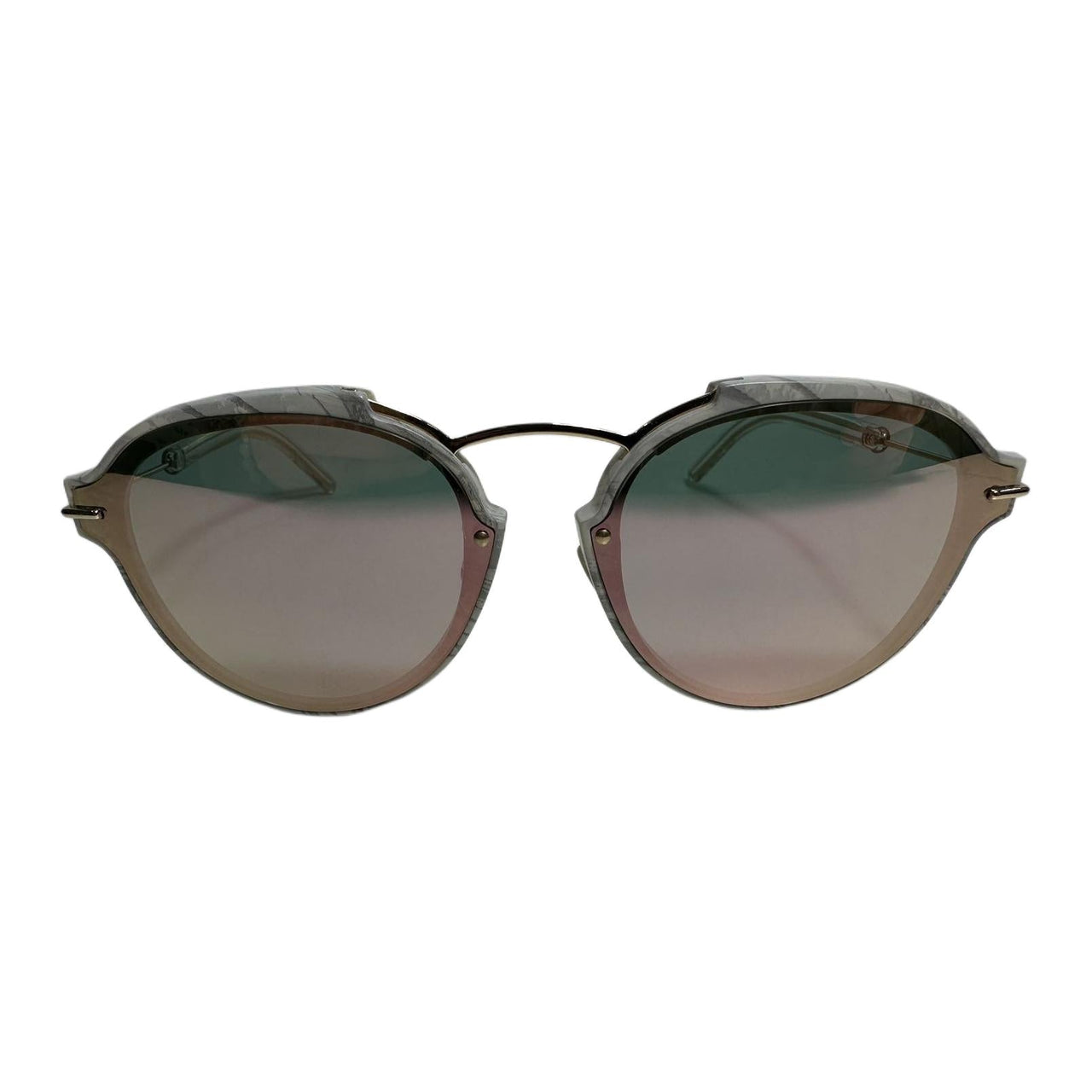 DIOR Metal Acetate Oval Sunglasses Unisex Gray