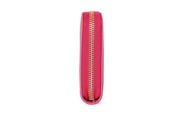 PRADA Cow Leather Clutches Wallets Women's Rose Red