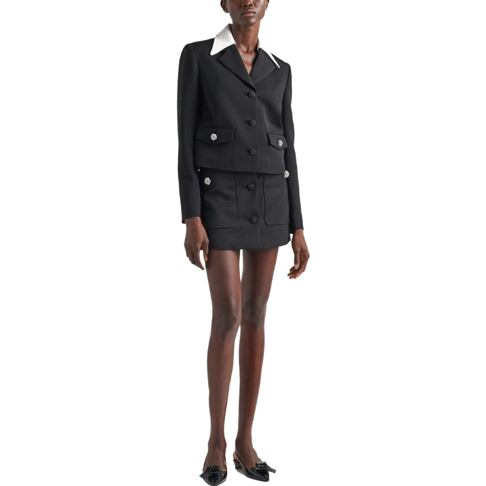 PRADA Contrast trim Wool Blazer