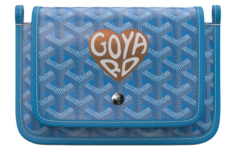 GOYARD Plumet Canvas With Leather Envelope Bag Crossbody Bag Shoulder Bag Unisex Blue Multicolor Small Heart