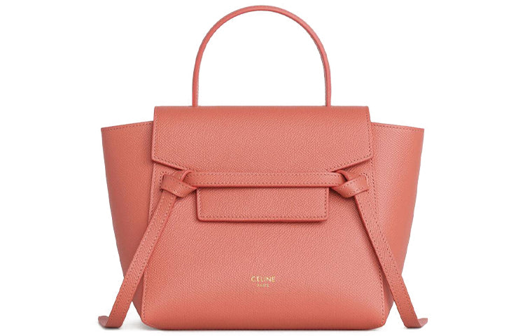 CELINE Belt Cow Leather Belt Bag Handbag Shoulder Bag Crossbody Handbag Women's Litchi Color