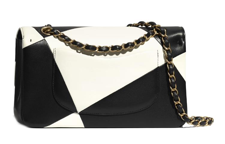 Asics Classic Flap CF Lambskin Shoulder Bag Crossbody Bag Handbag Women's Black White