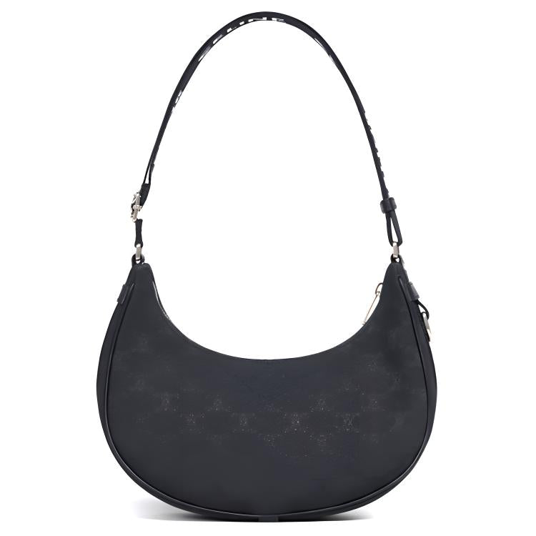 CELINE Cow Leather Handbag Shoulder Bag Handbag Shoulder Bag Medium Size Men's Black