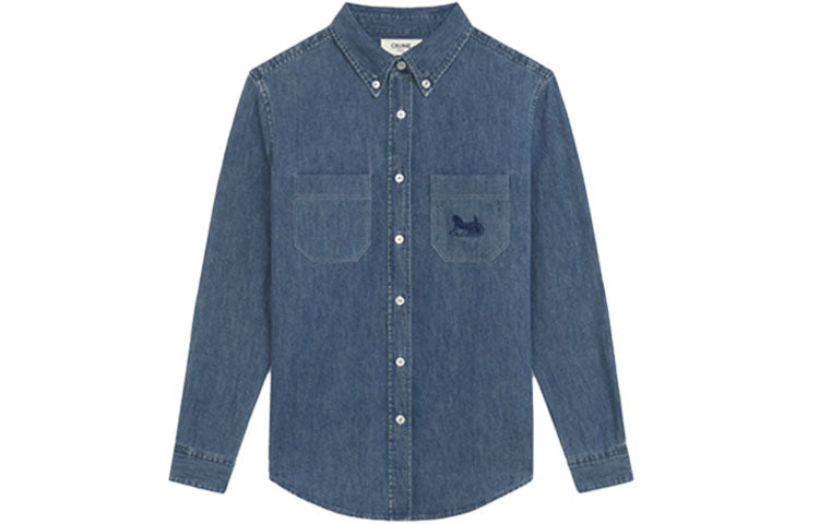 CELINE Denim Jackets Unisex Blue