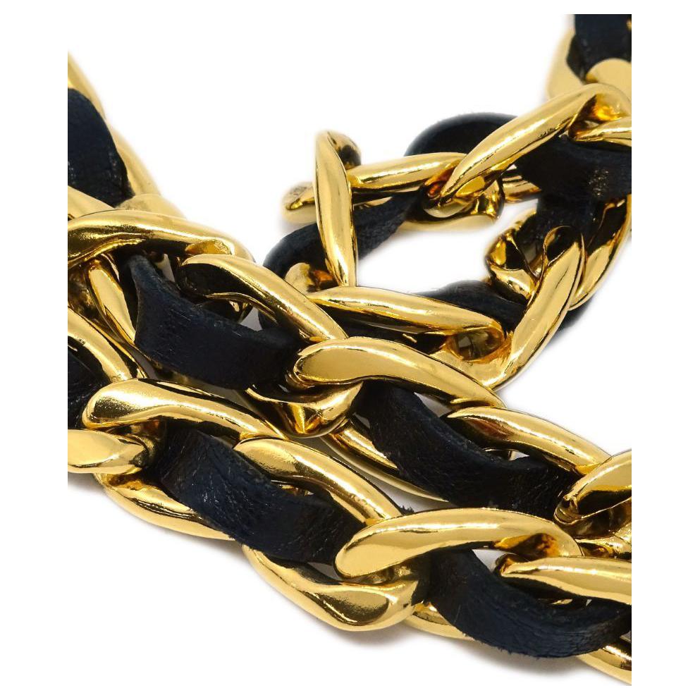 CHANEL 1994 Medallion Chain Leather Belt