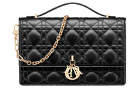DIOR Sheepskin Shoulder Bag Crossbody Bag Handbag Regular Women's Black