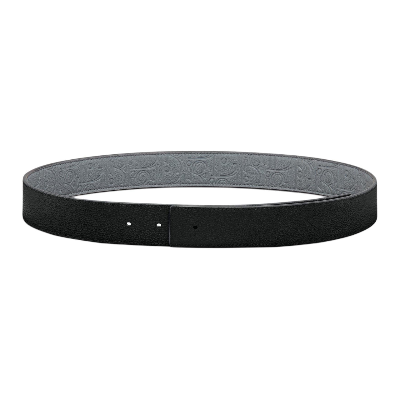 DIOR Cow Leather Belts Unisex Dark Gray Width 3.5cm