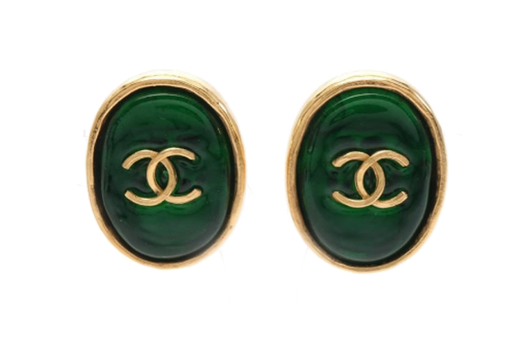 CHANEL 1995 Oval Earrings