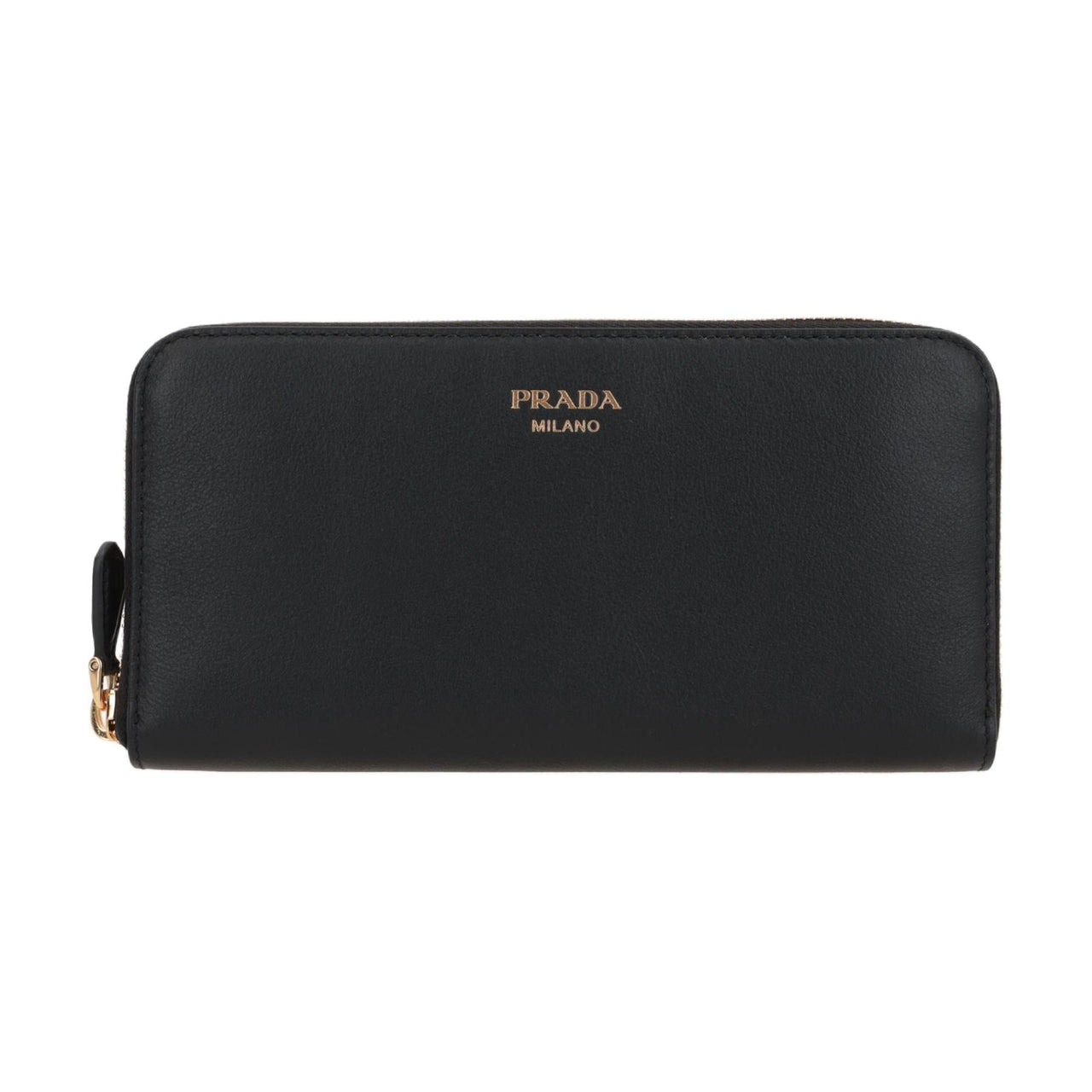 PRADA Calfskin Wallet Women's Black