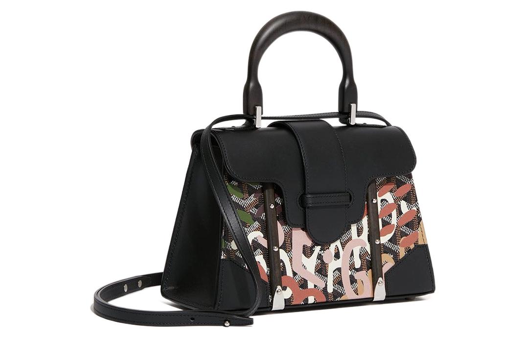 GOYARD Canvas With Leather Shoulder Bag Crossbody Bag Handbag Mini Women's Black/Pink
