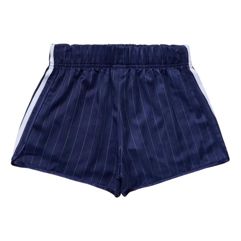 (WMNS) adidas Pinstripe Satin Shorts Asia Sizing 'Dark Blue' KC4235