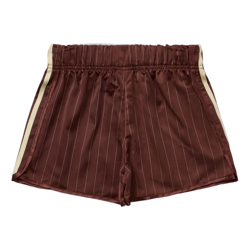 (WMNS) adidas Pinstripe Satin Shorts Asia Sizing 'Brown' KC4236