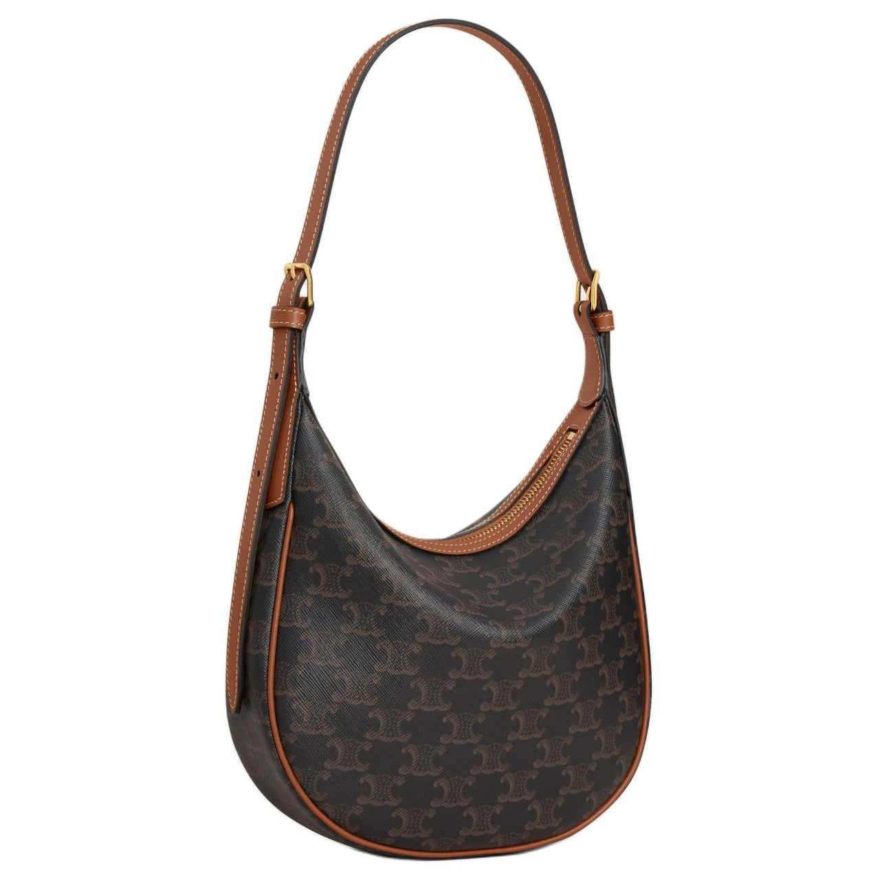 CELINE Cow Leather Crossbody Bag, Shoulder Bag Small Size Women's Tawny