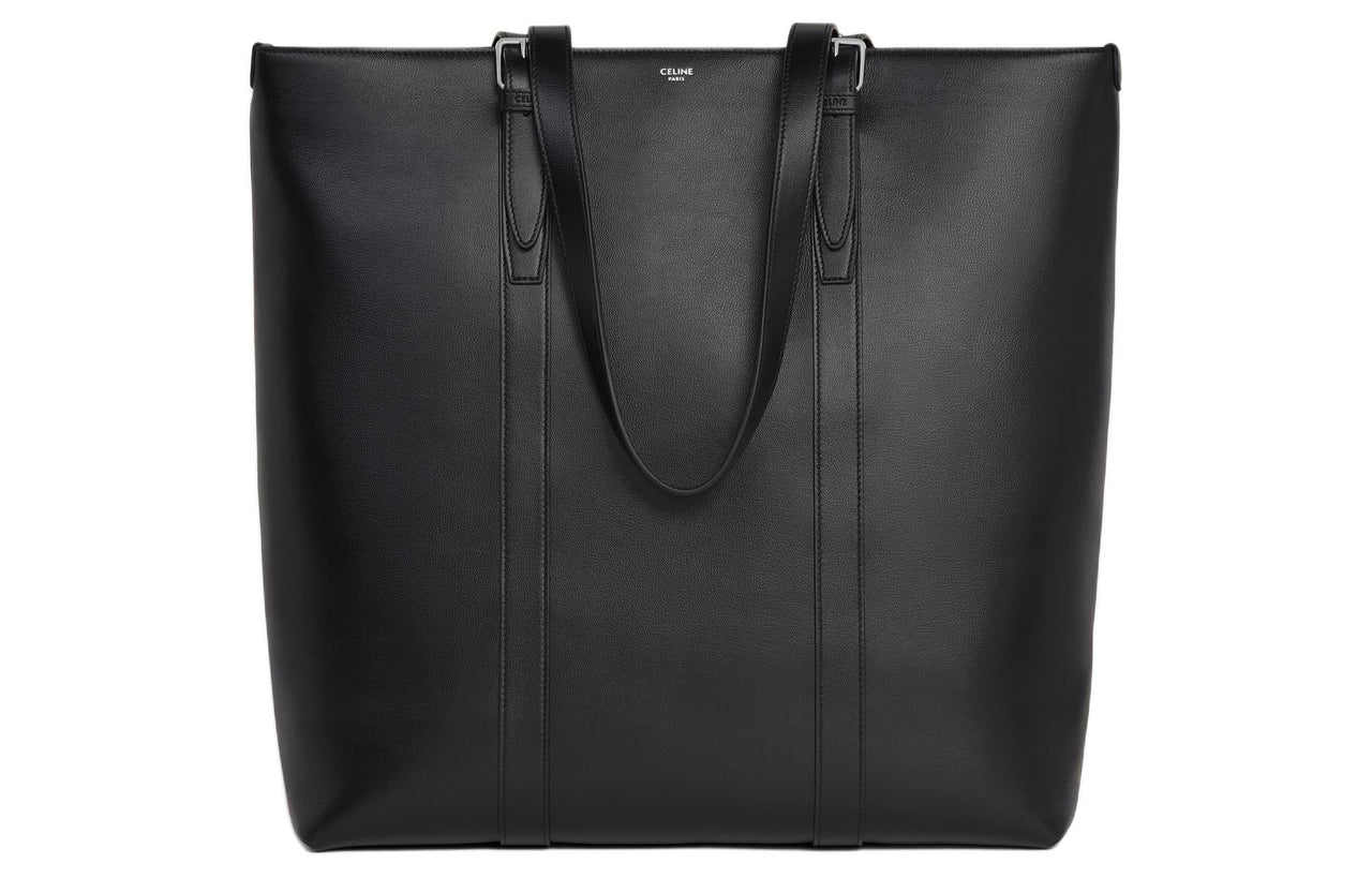 CELINE Cabas Calfskin Tote Bag, Shopping Bag, Handbag Men's Black