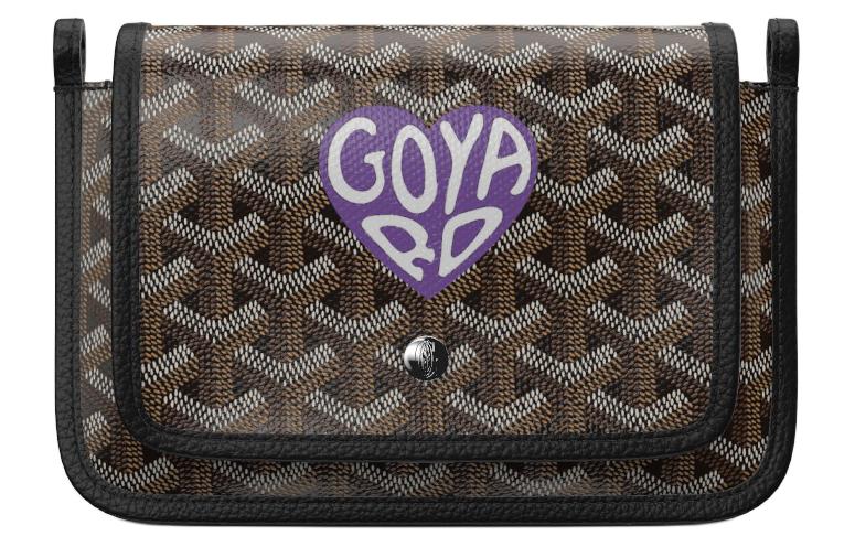 GOYARD Plumet Canvas With Leather Envelope Bag Clutch Crossbody Bag Shoulder Bag Unisex Black/Purple Heart Edition