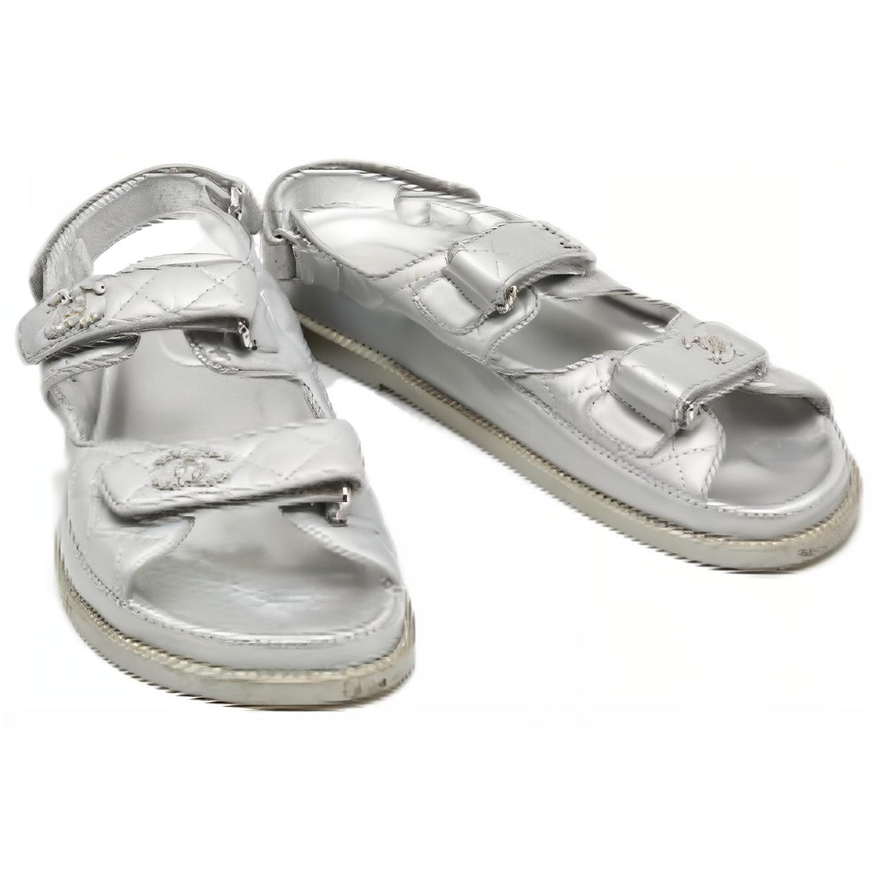 CHANEL Beach Sandals Women's Silver