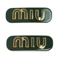 MIU MIU Enamel Hair Clips Women's Green
