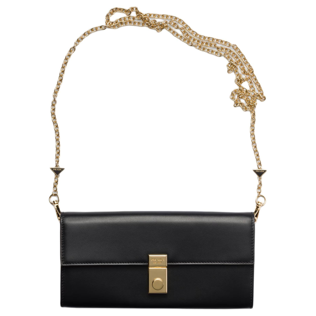 PRADA Calfskin Crossbody Bag Shoulder Bag Women's Black