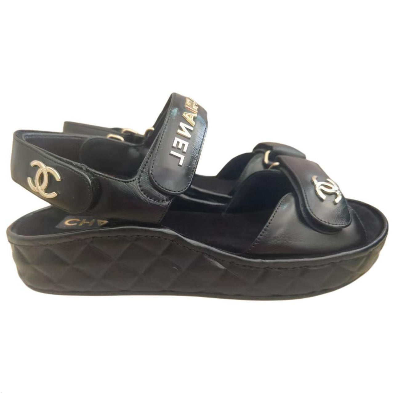 CHANEL 22BFW Strap Sandals Women's Black