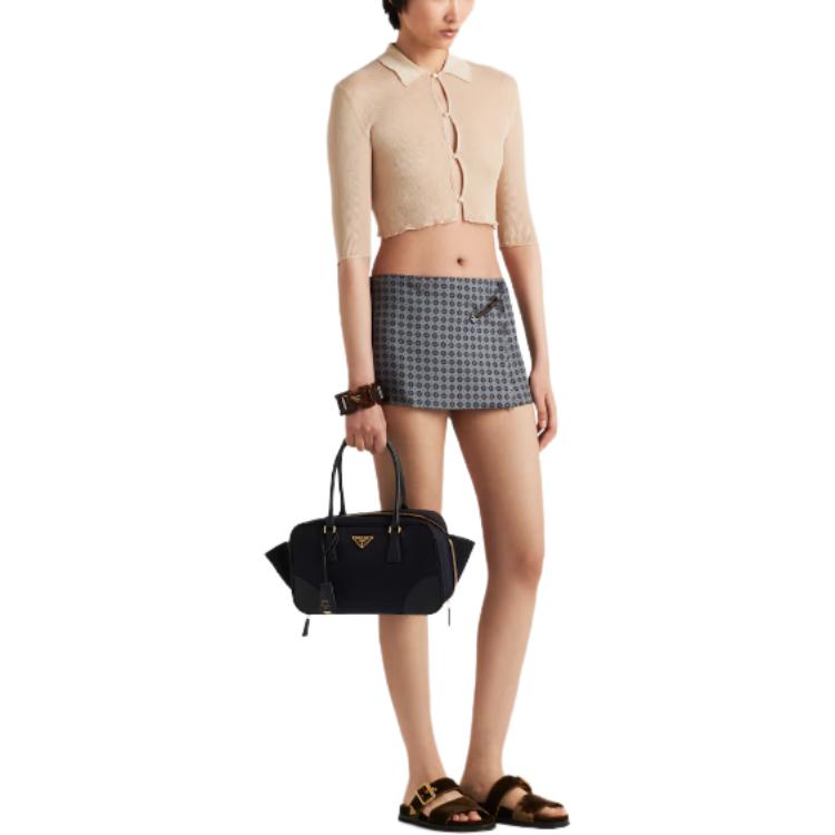 PRADA Cropped Knitted Cardigan