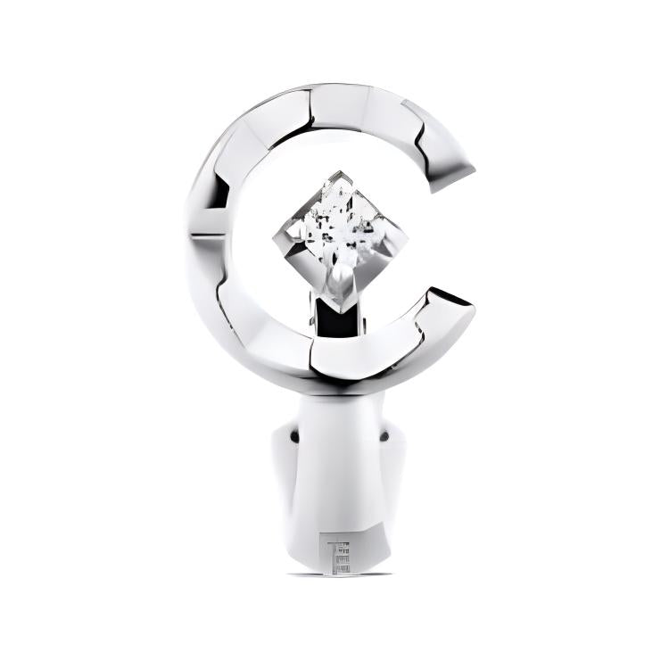 CHANEL 18K White Gold Clip-On Earrings Women's Silver