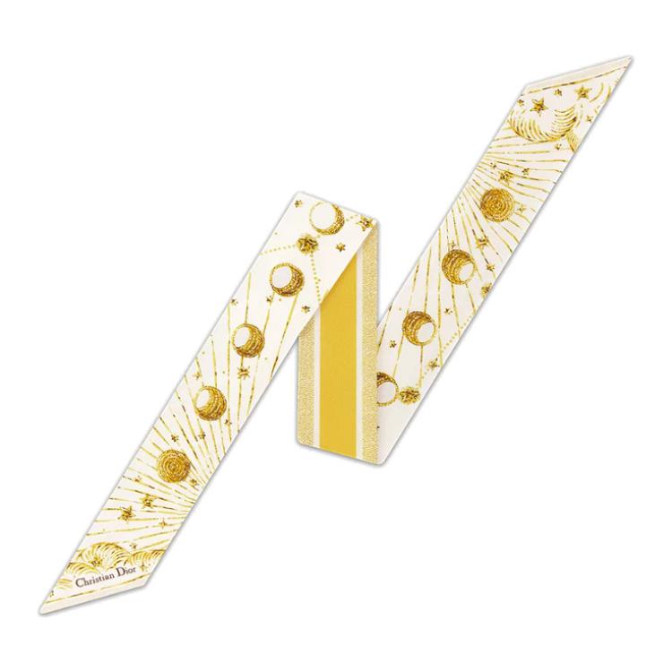 DIOR Mulberry Silk Scarves Women's Gold