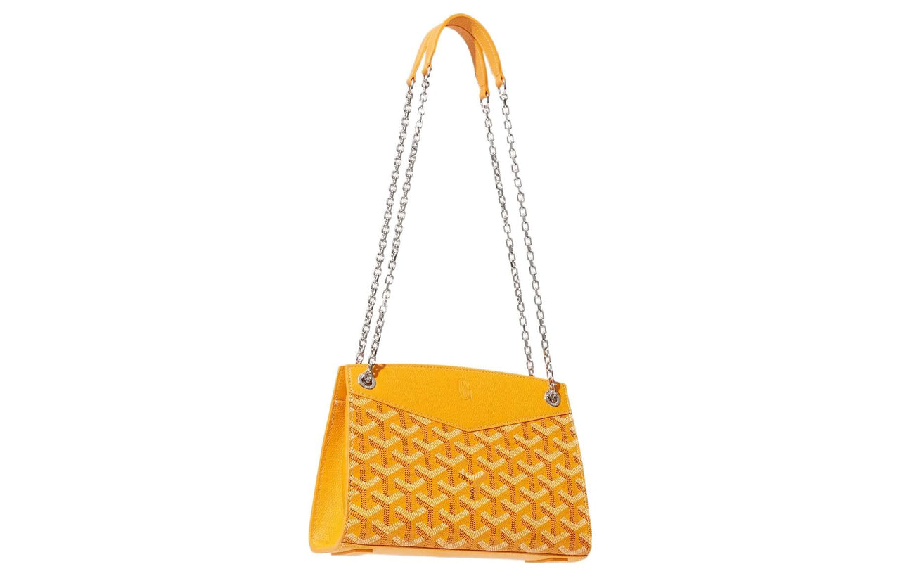 GOYARD Rouette Canvas With Leather Totes Chain Bag Shoulder Bag Mini Women's Yellow