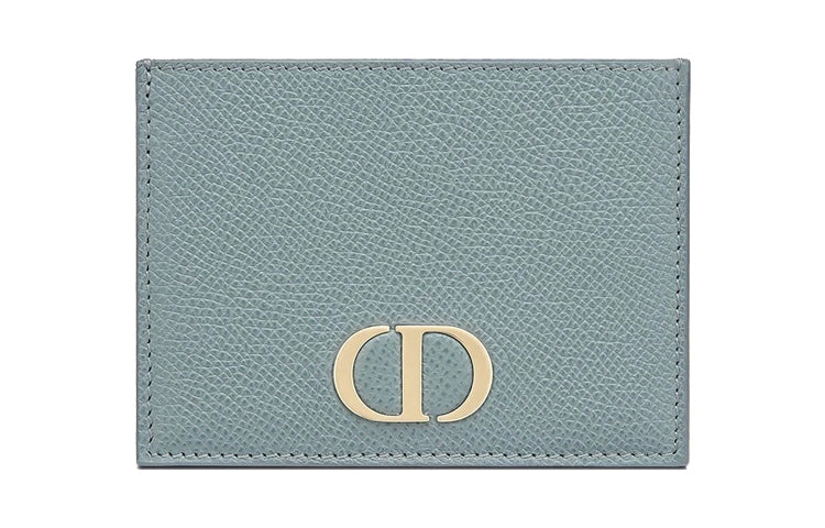 DIOR 30 Montaigne Grain Calfskin Card Holder Women's Cloud Blue