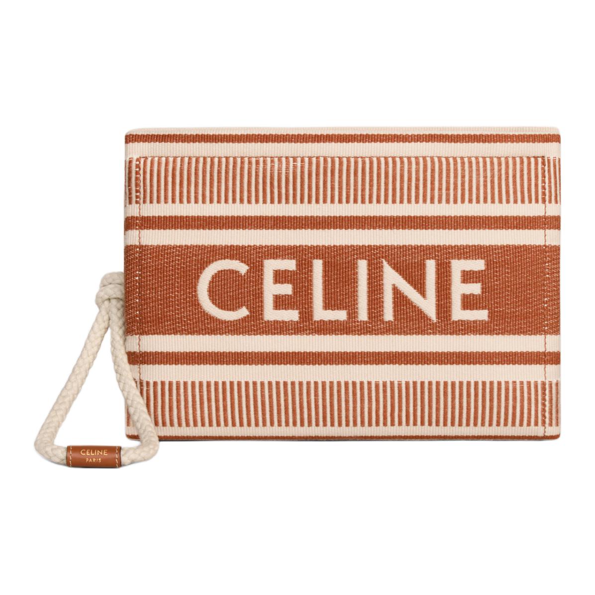 CELINE Fabric Clutch Women's Ochre